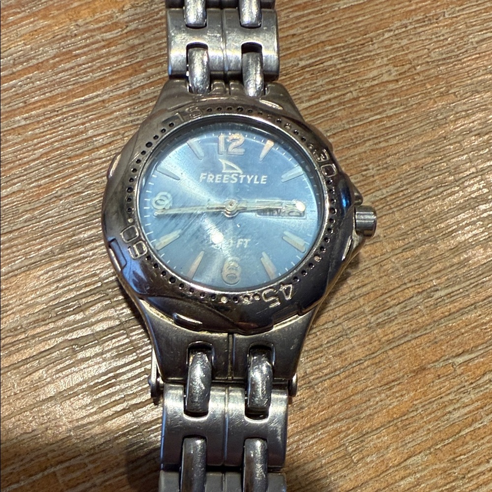 Freestyle Metallic Silver Watch with Blue Dial - Picture 2 of 2